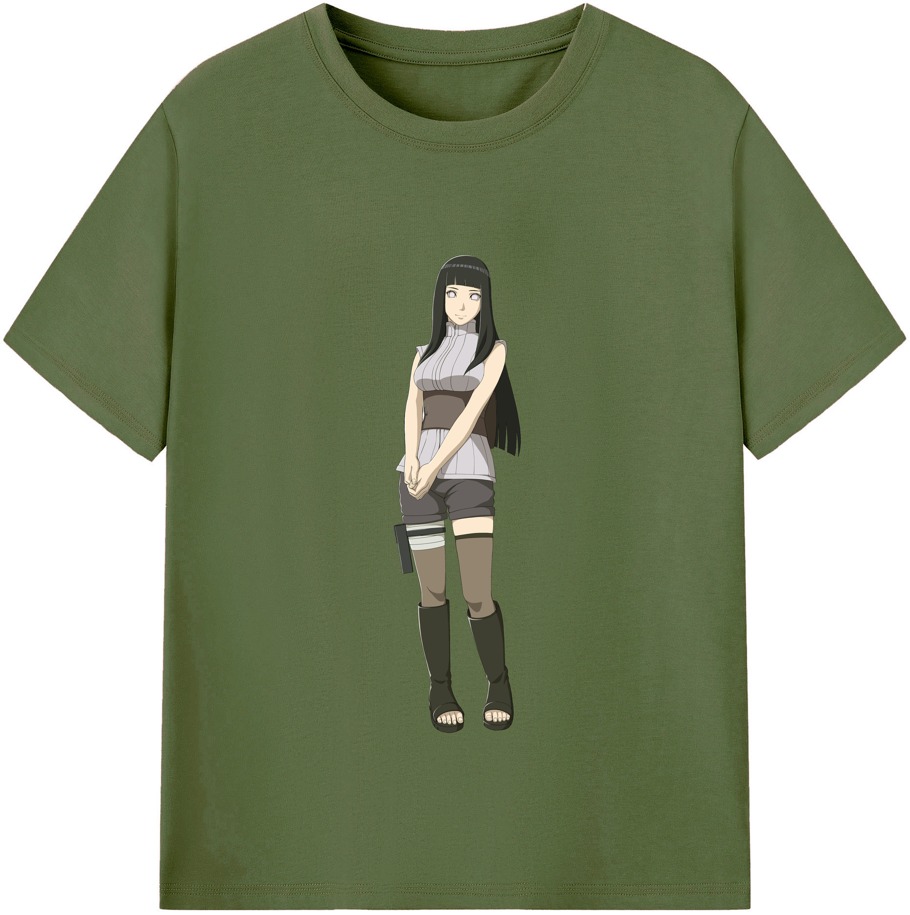 （画像用） NARUTO -ナルト- 日向ヒナタ Hyūga Hinata 綿100％半袖Tシャツ（フロントプリント）